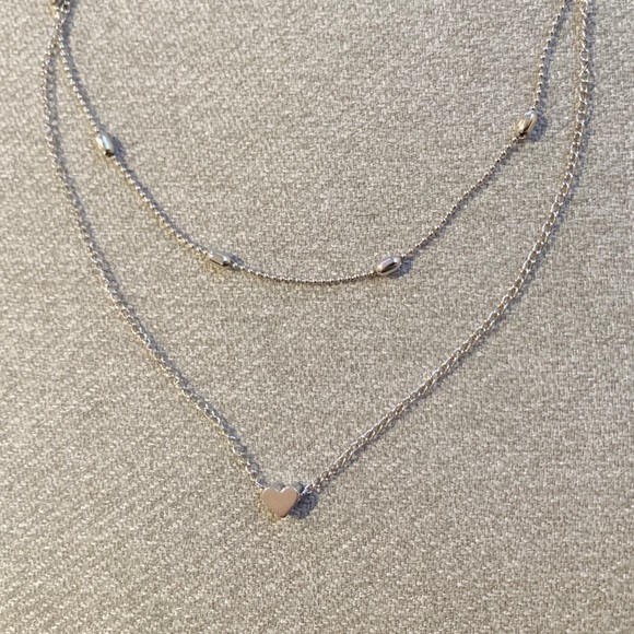 Heart Layered Choker in Silver Color - Picture 3 of 4